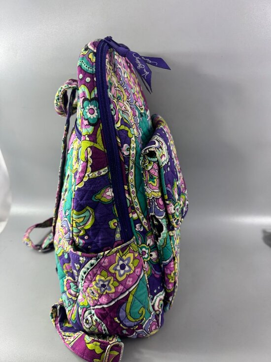 Vera Bradley Backpack Purple Paisley Adjustable Straps And Many Pockets main image 4